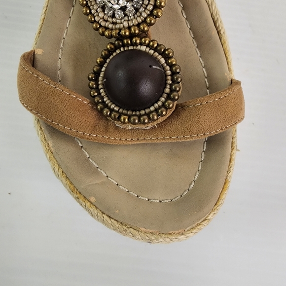 Skemo Embellished Open Toe  Espadrille Woven Wedge Heel Sandal Size 7 - Picture 12 of 12